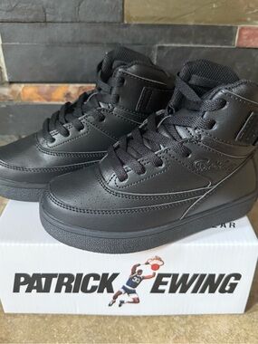 Patrick Ewing Pre-School Size 13 Shoes 33 Orion Strap Black New FAST SHIPPING